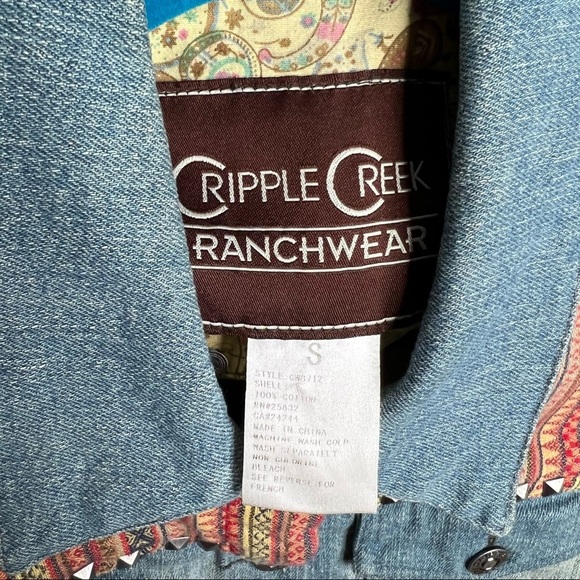 Cripple Creek Denim Aztec Southwest Studded Button Front Vest - Picture 4 of 10